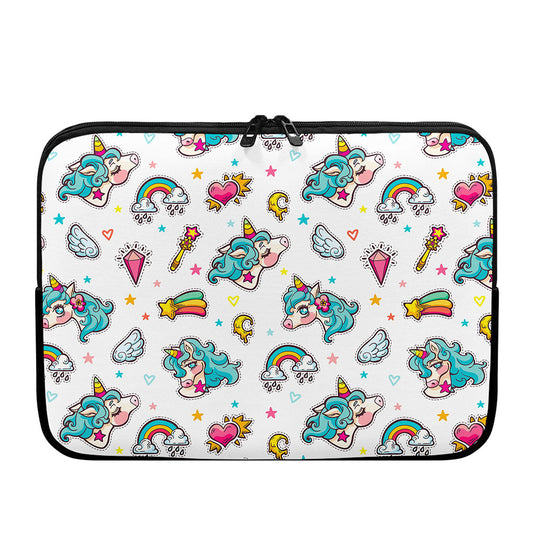 Little Girly Unicorn Pattern Print Laptop Sleeve