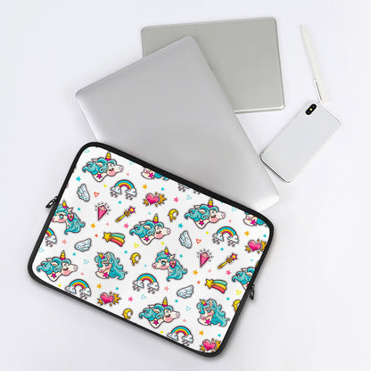 Little Girly Unicorn Pattern Print Laptop Sleeve