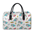 Little Girly Unicorn Pattern Print Leather Duffel Bag
