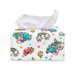 Little Girly Unicorn Pattern Print Leather Tissue Box Cover