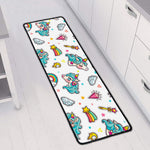 Little Girly Unicorn Pattern Print Long Kitchen Mat