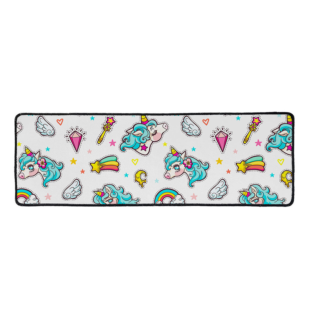 Little Girly Unicorn Pattern Print Long Kitchen Mat
