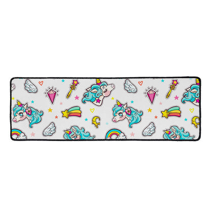 Little Girly Unicorn Pattern Print Long Kitchen Mat