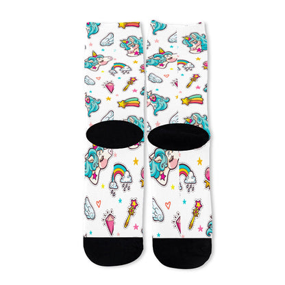 Little Girly Unicorn Pattern Print Long Socks