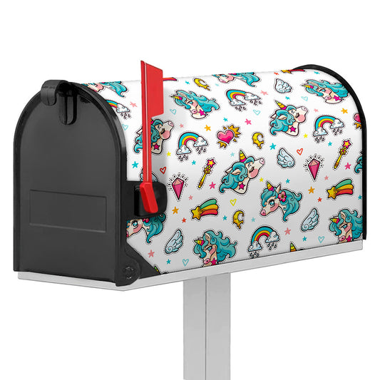 Little Girly Unicorn Pattern Print Mailbox Cover
