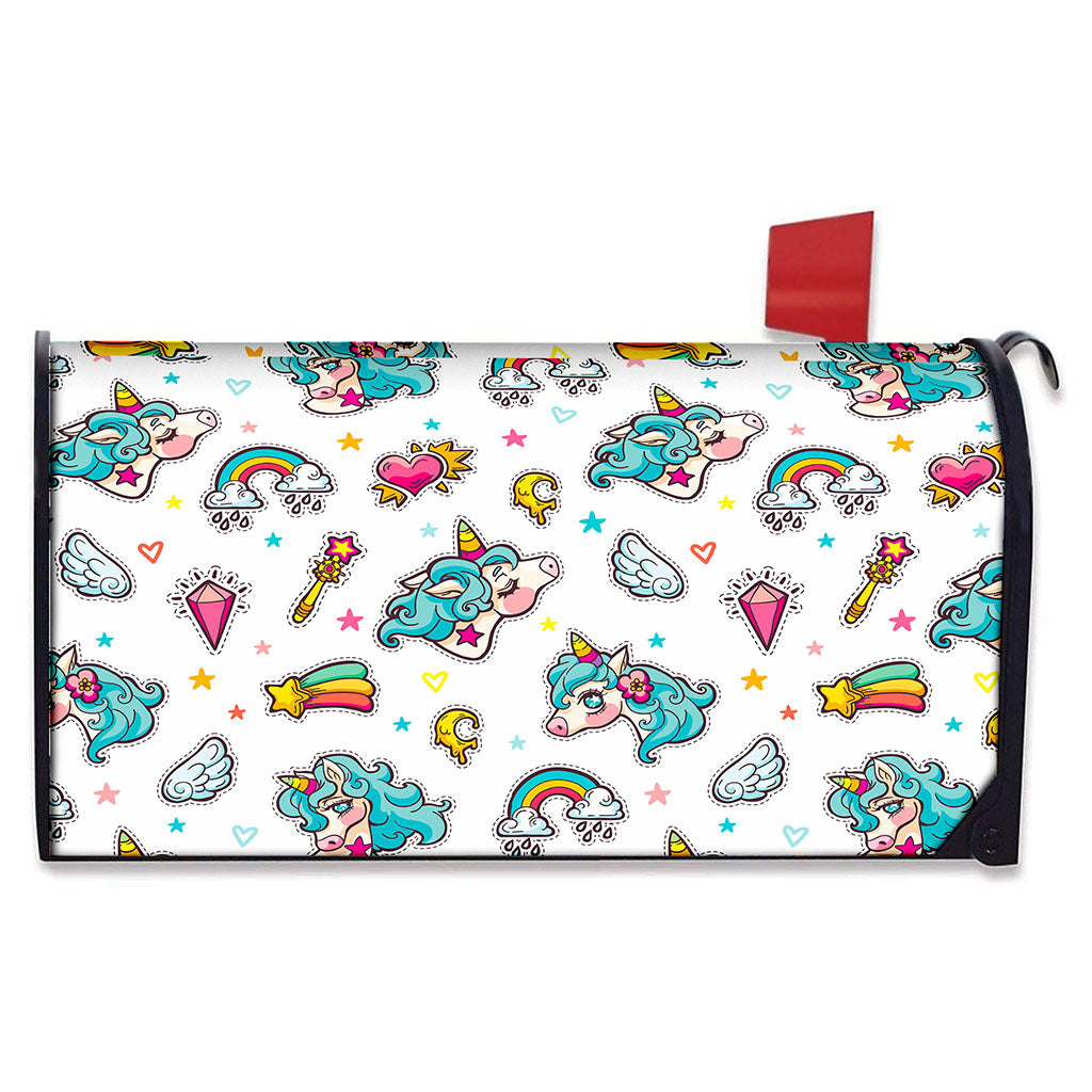 Little Girly Unicorn Pattern Print Mailbox Cover