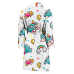 Little Girly Unicorn Pattern Print Men's Bathrobe