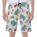 Little Girly Unicorn Pattern Print Men's Beach Shorts
