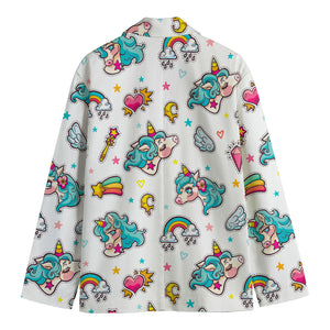 Little Girly Unicorn Pattern Print Men's Blazer