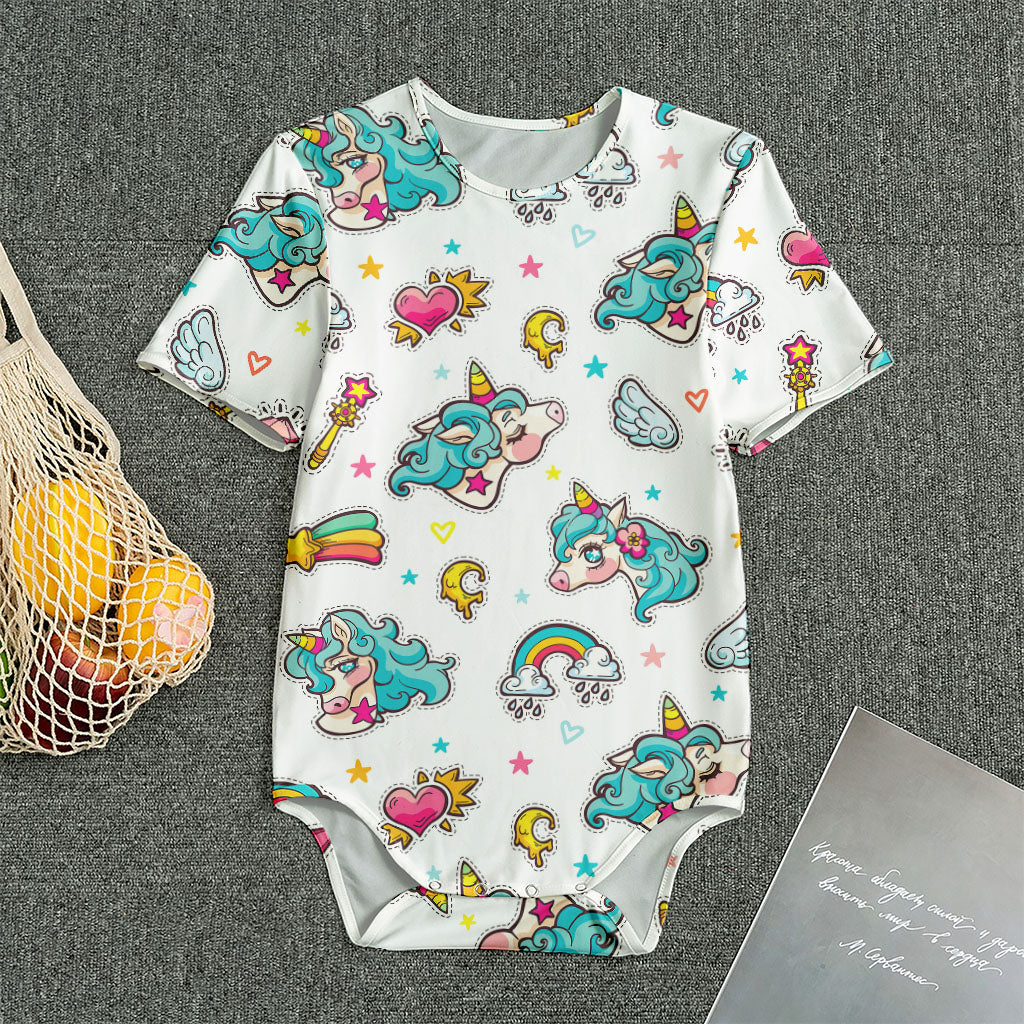 Little Girly Unicorn Pattern Print Men's Bodysuit