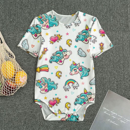 Little Girly Unicorn Pattern Print Men's Bodysuit