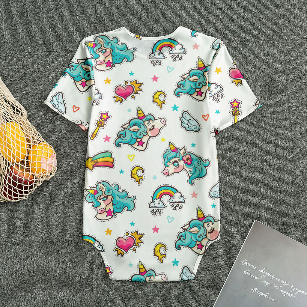 Little Girly Unicorn Pattern Print Men's Bodysuit