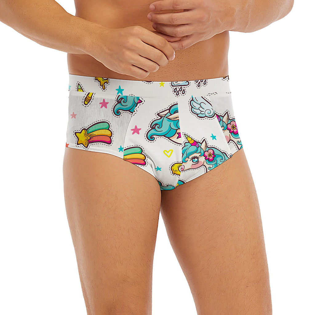 Little Girly Unicorn Pattern Print Men's Briefs