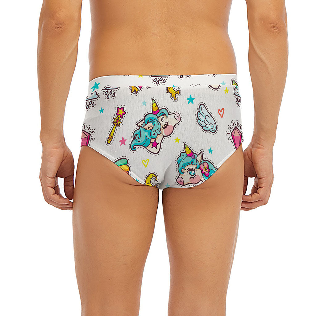 Little Girly Unicorn Pattern Print Men's Briefs