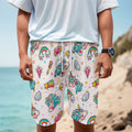 Little Girly Unicorn Pattern Print Men's Cargo Shorts