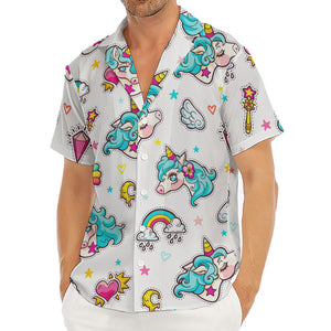 Little Girly Unicorn Pattern Print Men's Deep V-Neck Shirt