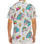 Little Girly Unicorn Pattern Print Men's Deep V-Neck Shirt