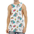 Little Girly Unicorn Pattern Print Men's Muscle Tank Top