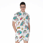 Little Girly Unicorn Pattern Print Men's Rompers