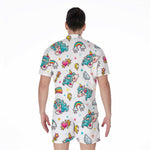 Little Girly Unicorn Pattern Print Men's Rompers