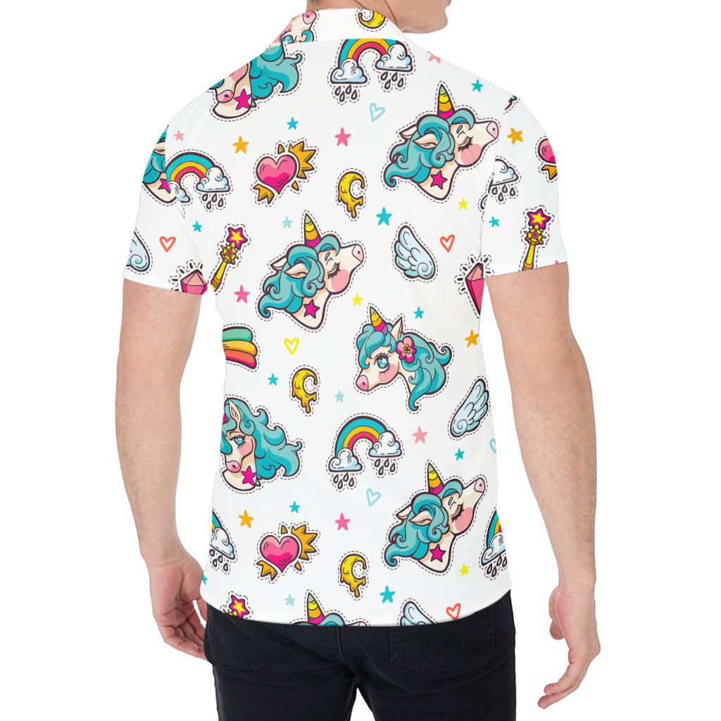 Little Girly Unicorn Pattern Print Men's Shirt