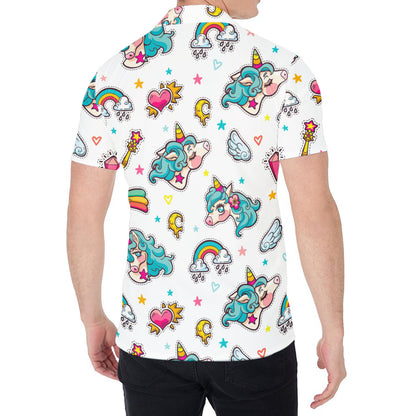 Little Girly Unicorn Pattern Print Men's Shirt