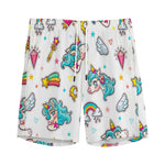 Little Girly Unicorn Pattern Print Men's Sports Shorts