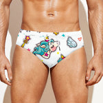Little Girly Unicorn Pattern Print Men's Swim Briefs