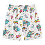 Little Girly Unicorn Pattern Print Men's Swim Trunks