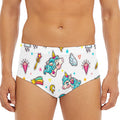 Little Girly Unicorn Pattern Print Men's Triangle Swim Briefs
