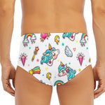 Little Girly Unicorn Pattern Print Men's Triangle Swim Briefs