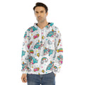 Little Girly Unicorn Pattern Print Men's Velvet Pullover Hoodie