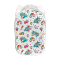 Little Girly Unicorn Pattern Print Mesh Laundry Hamper