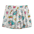 Little Girly Unicorn Pattern Print Mesh Shorts