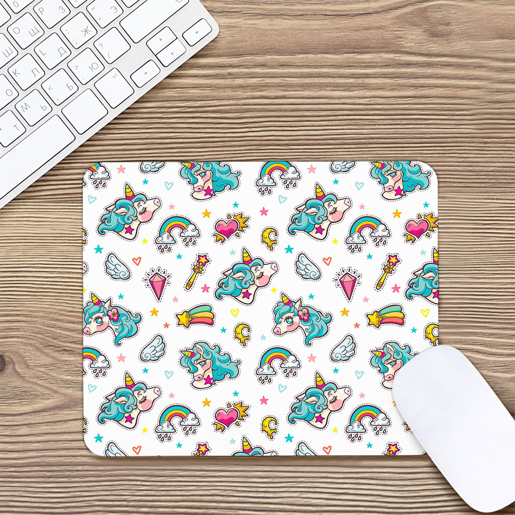 Little Girly Unicorn Pattern Print Mouse Pad