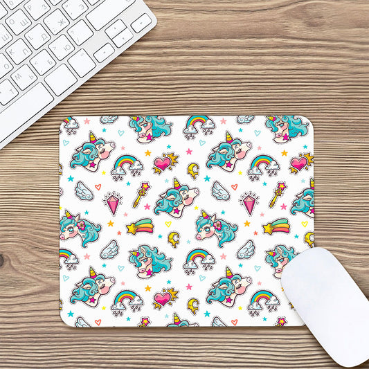 Little Girly Unicorn Pattern Print Mouse Pad