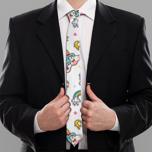 Little Girly Unicorn Pattern Print Necktie