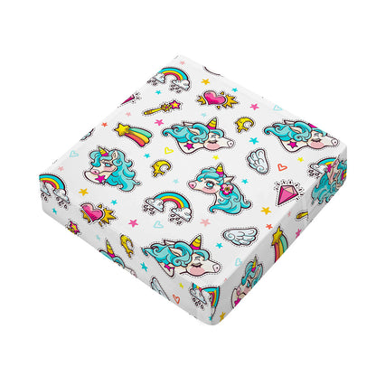 Little Girly Unicorn Pattern Print Outdoor Seat Cushion Cover