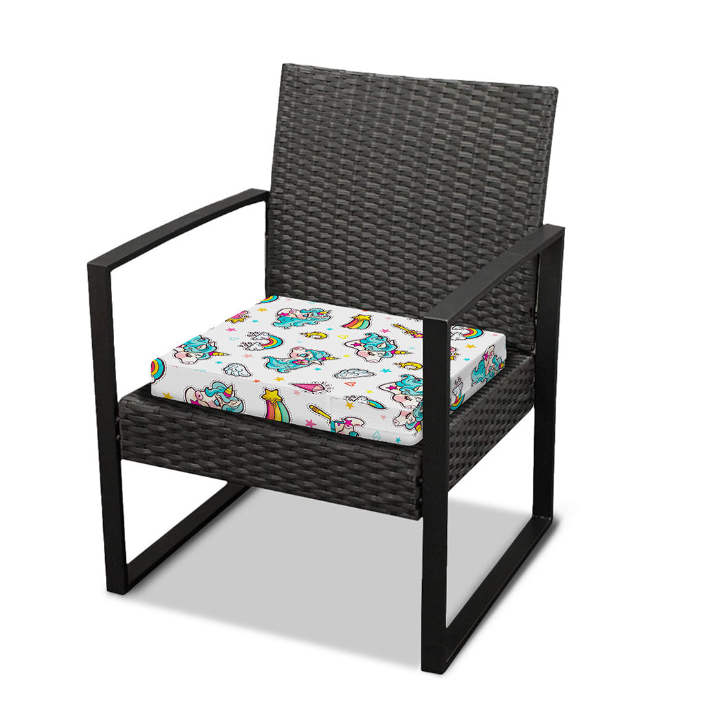 Little Girly Unicorn Pattern Print Outdoor Seat Cushion Cover