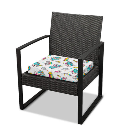 Little Girly Unicorn Pattern Print Outdoor Seat Cushion Cover