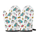 Little Girly Unicorn Pattern Print Oven Mitts