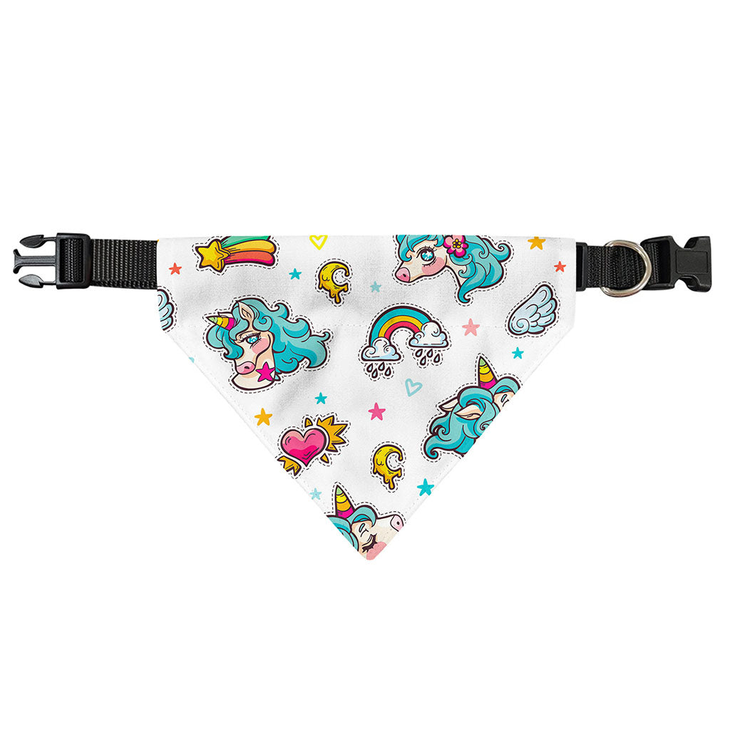 Little Girly Unicorn Pattern Print Over The Collar Dog Bandana