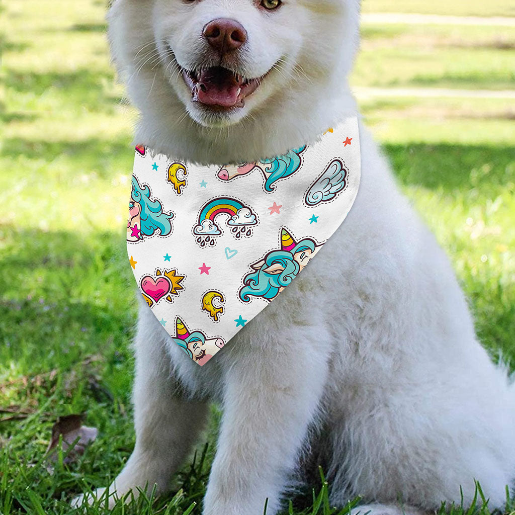 Little Girly Unicorn Pattern Print Over The Collar Dog Bandana