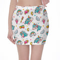 Little Girly Unicorn Pattern Print Pencil Mini Skirt