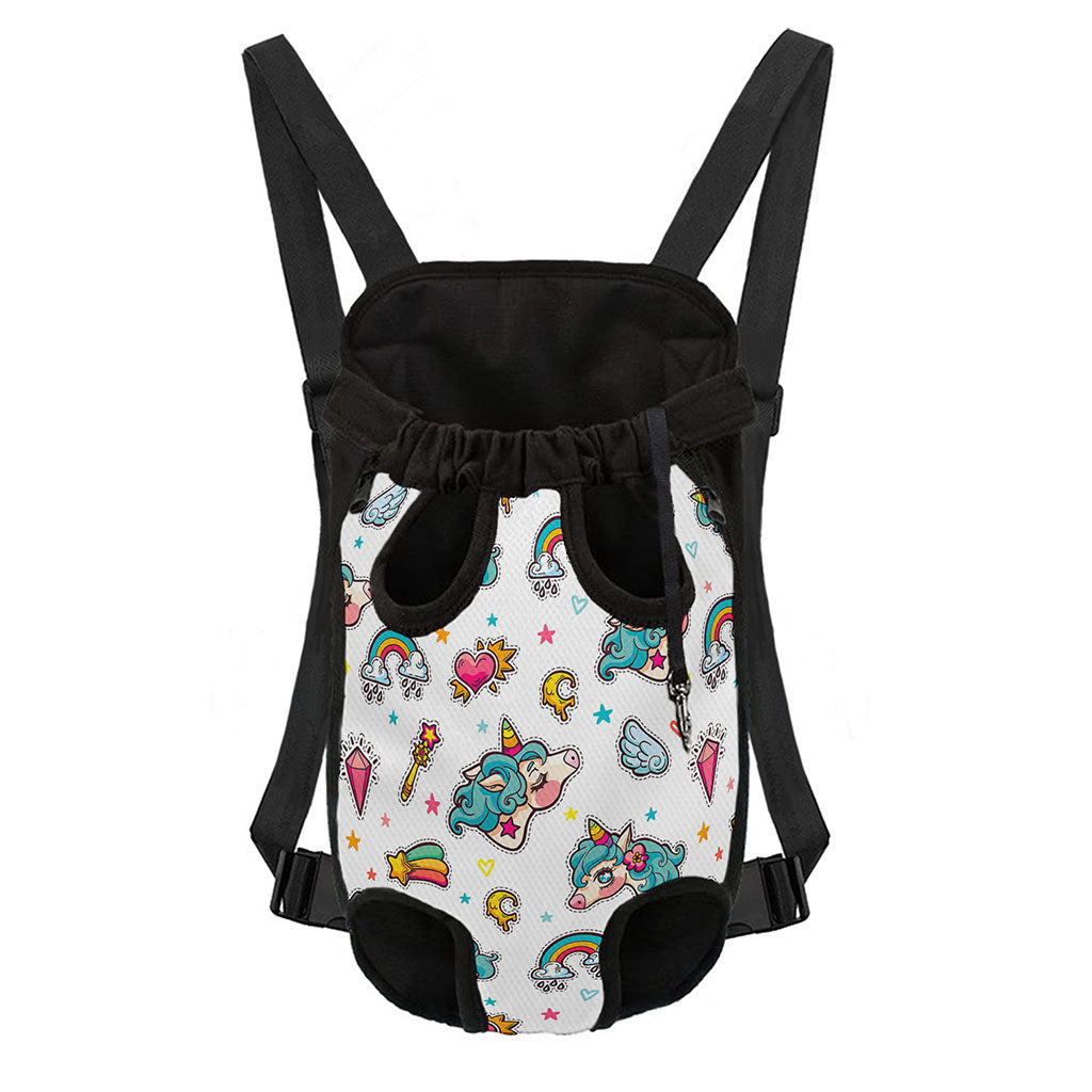 Little Girly Unicorn Pattern Print Pet Carrier Backpack