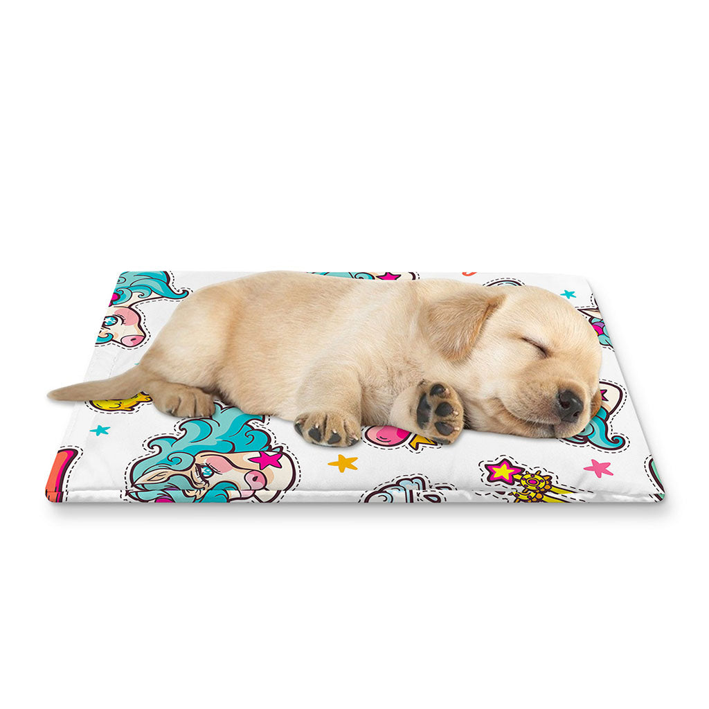 Little Girly Unicorn Pattern Print Pet Cooling Mat Cover
