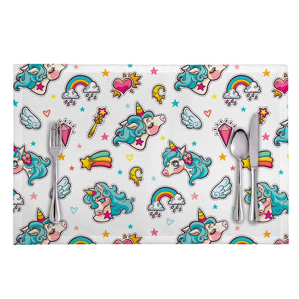 Little Girly Unicorn Pattern Print Placemat