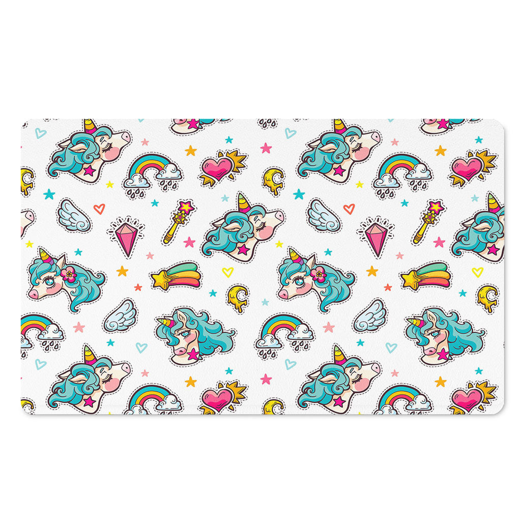 Little Girly Unicorn Pattern Print Polyester Doormat