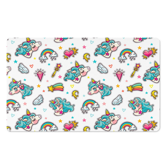 Little Girly Unicorn Pattern Print Polyester Doormat
