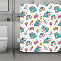 Little Girly Unicorn Pattern Print Polyester Shower Curtain